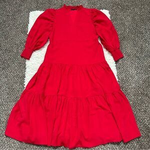 Promenade Place Tuckernuck Red Crepe Maxi Dress Size Medium